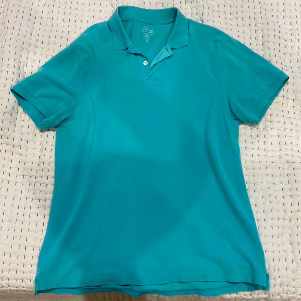 J Crew Mens Polo. Large. Turquoise